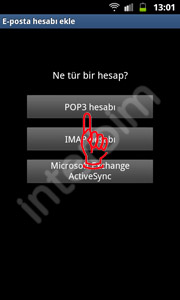 Hesap Ekle... menüsünün en altındaki Diğer menüsüne dokunuyoruz.