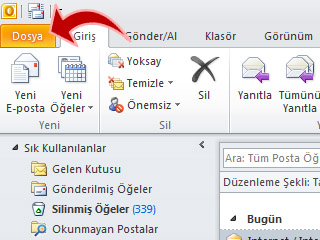 Microsoft Office Outlook programında bulunan 