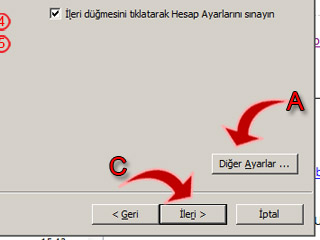 C ileri butonuna tıklayınız